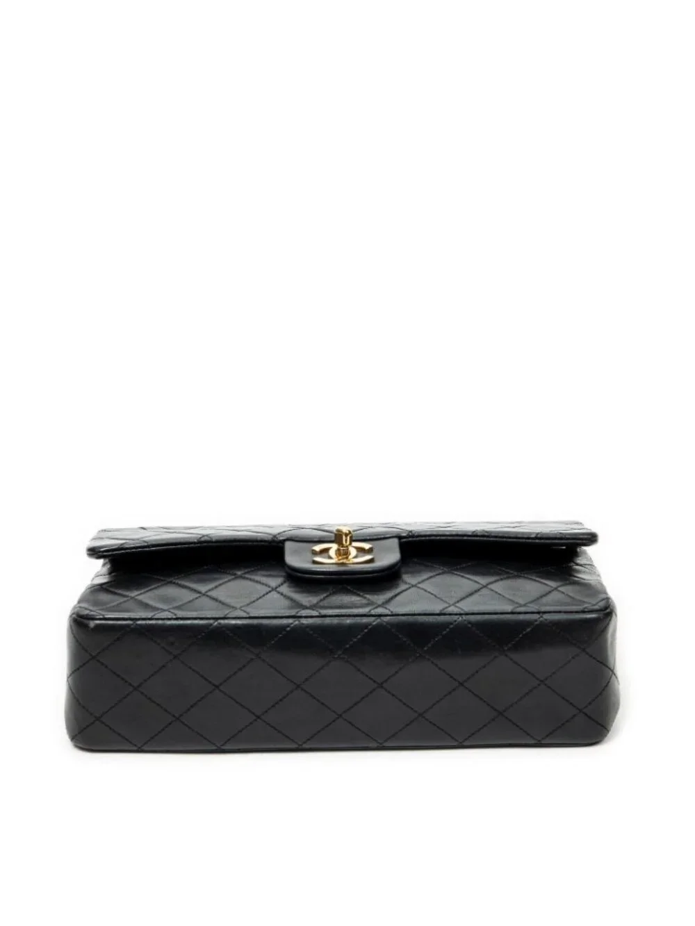 Chanel Quilted Double Flap Black Lambskin Leather